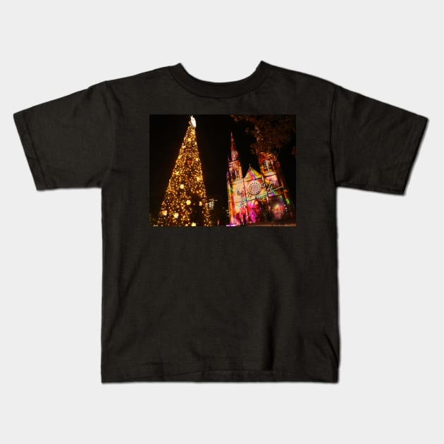 Christmas Lights & Tree at St Mary's Kids T-Shirt by Michaelm43